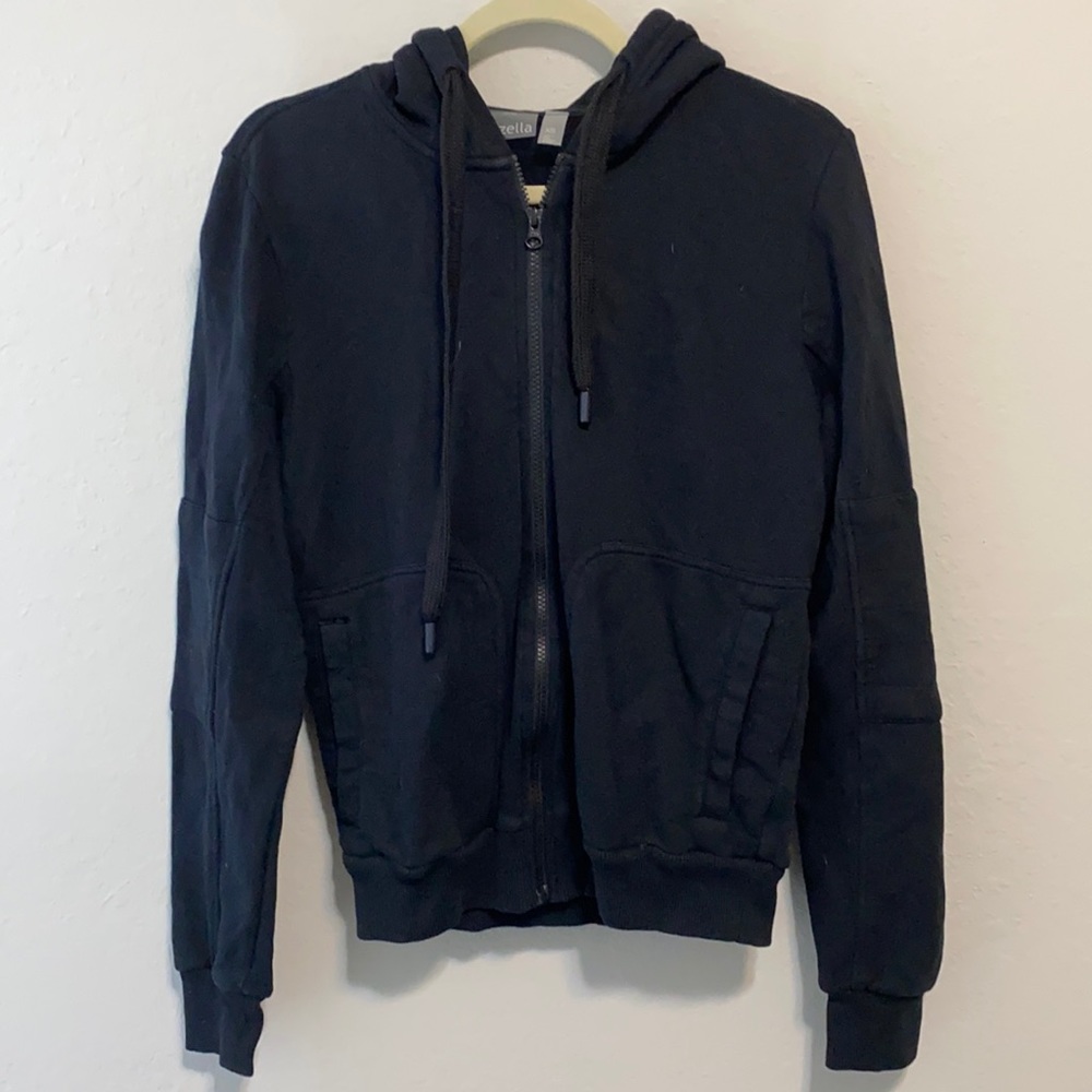 Zella Rudi Moto Black Zip Up Hoodie Sweatshirt